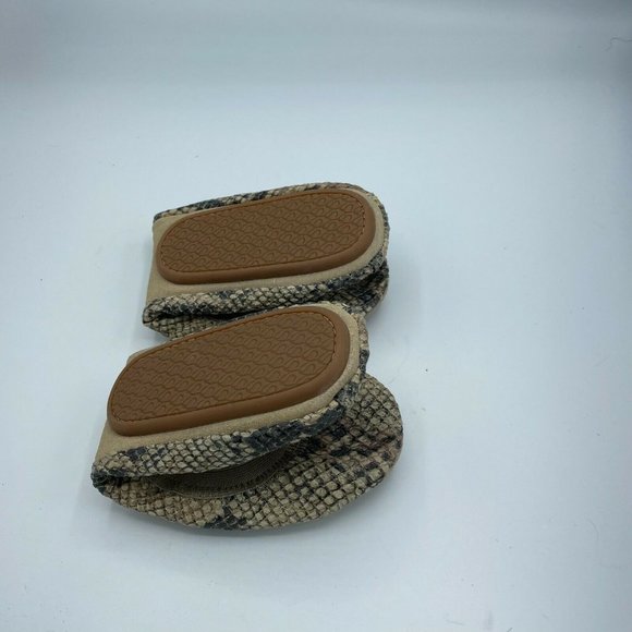 Yosi Samra Foldable Snake Samara Black Beige Slip On Round Toe Ballet Flats 11 - Picture 5 of 8